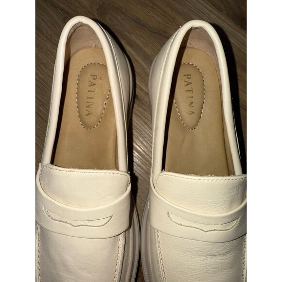 Portland Patina Leather Chunky Loafers - Bone - size 10.5 - S12 - Picture 11 of 12